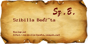 Szibilla Beáta névjegykártya