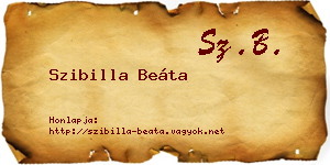 Szibilla Beáta névjegykártya