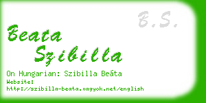 beata szibilla business card